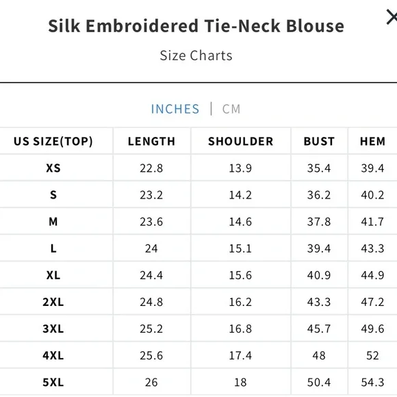 RICH RADI Q'S NEW YORK Silk Peach Embroidered Tie-Neck Blouse Size Medium - Picture 8 of 8